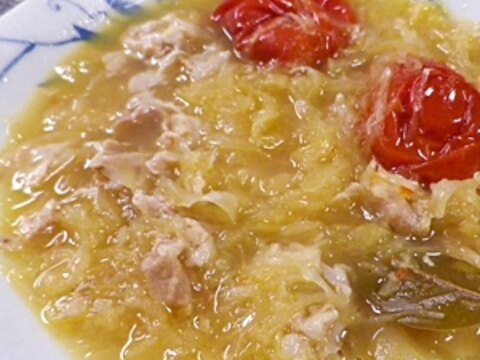 トマト豚バラザワークラウトスープ